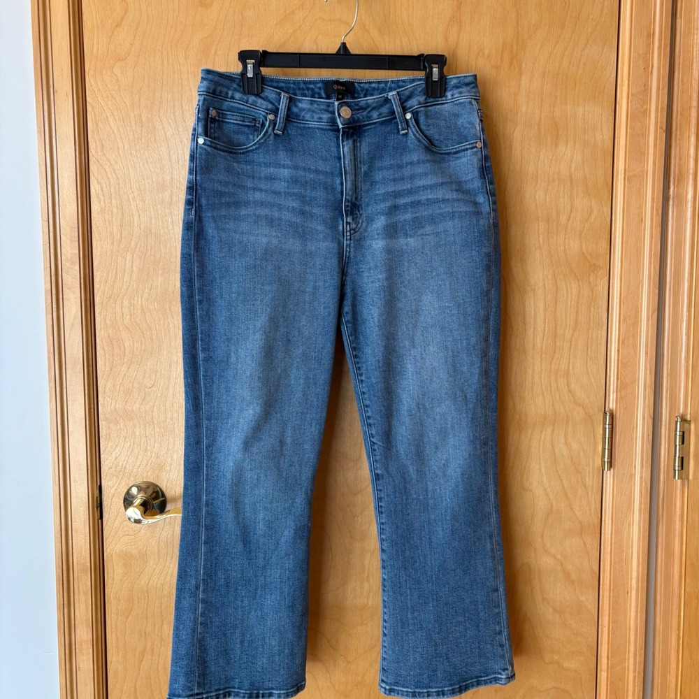 Quince Kick Flare Jeans Womens 31 Blue Organic Cotton Premium Denim High Rise